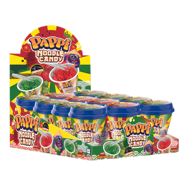 Pappi Noodle Candy Apple And Strawberry Flavour 12x60g